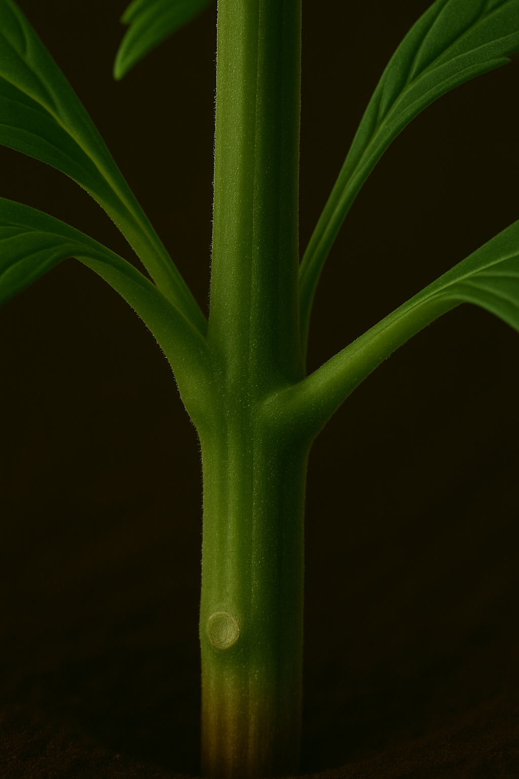Cannabis plant nodes where branches connect