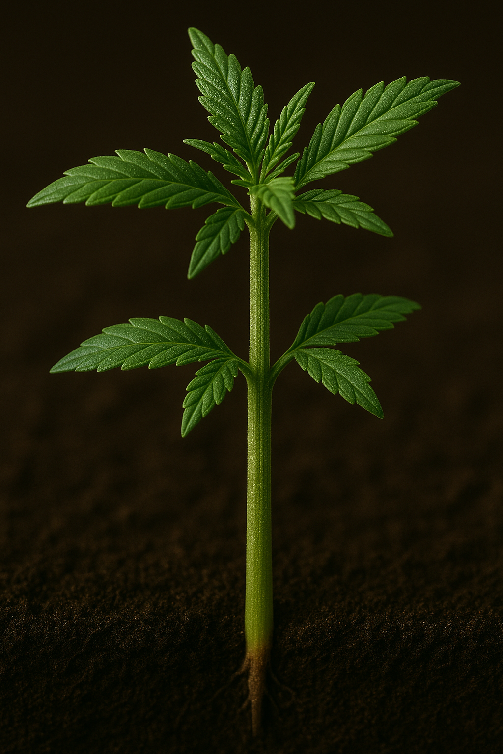 Cannabis plant stem and early growth